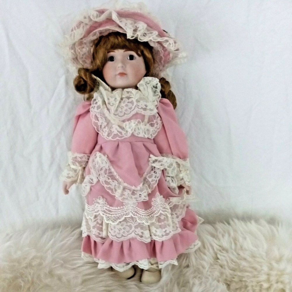 Victorian Porcelain Doll Happyland Heirloom Treasures Pink